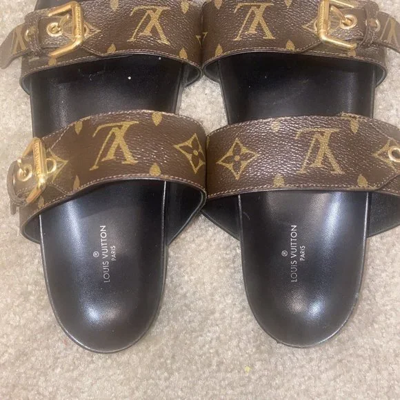 Louis Vuitton LV Monogram Bom Dia Flat Mule Sandal 37.5 - Picture 7 of 11
